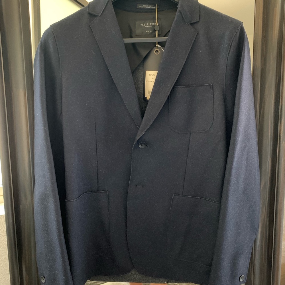 Rag Bone men wool blazer, navy